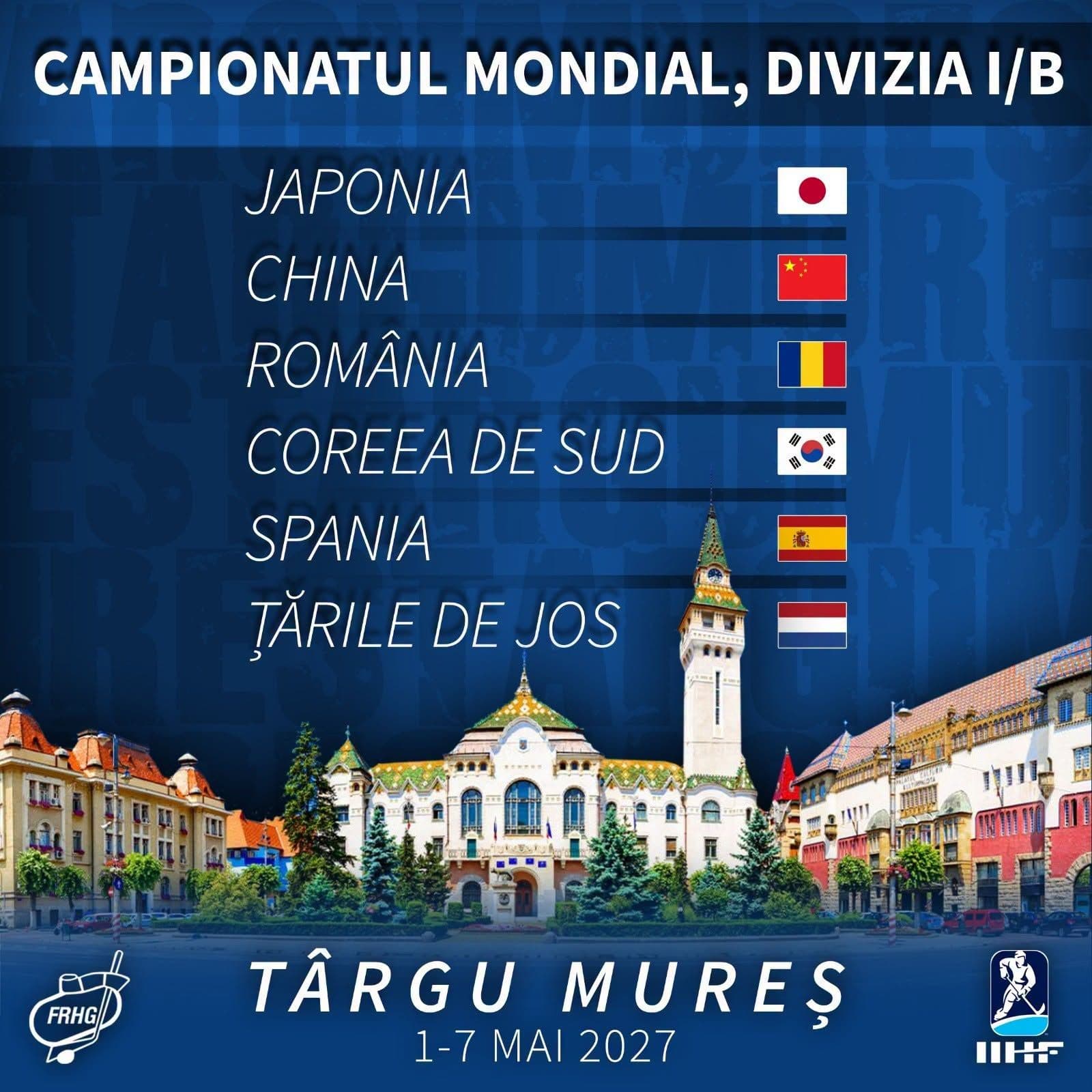 Veste extraordinară: Campionatul Mondial, Divizia I/B va avea loc la Târgu Mureș!